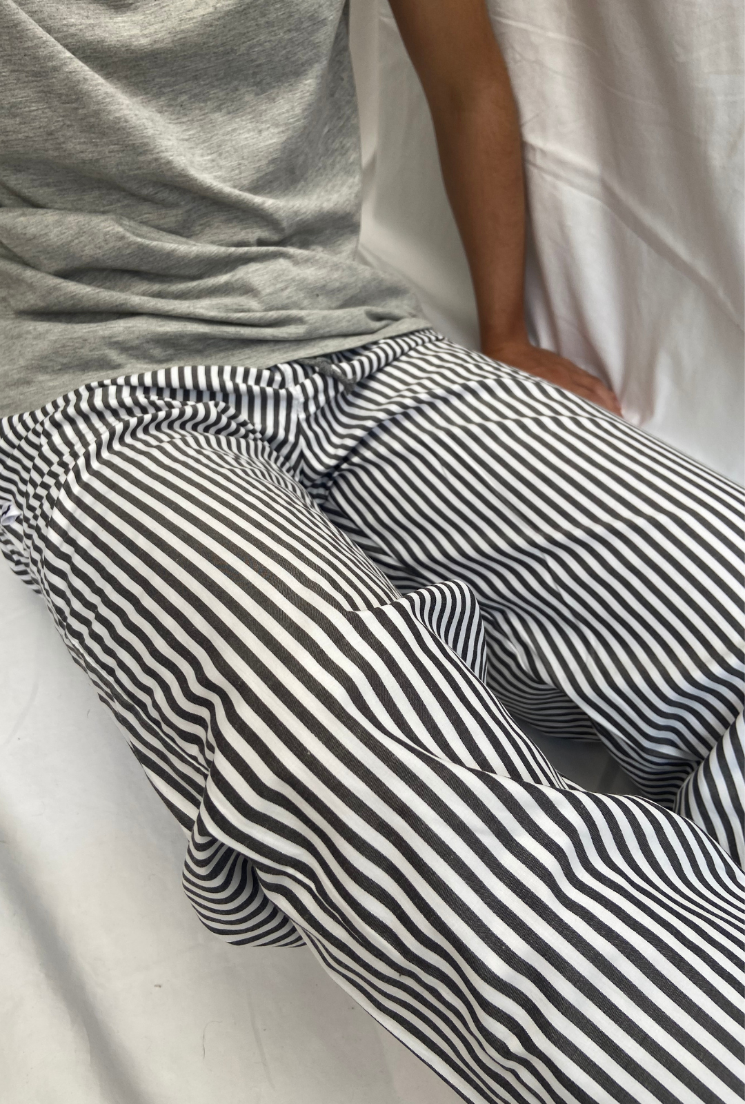 Pantalón Hombre Rayas negro blanco TP