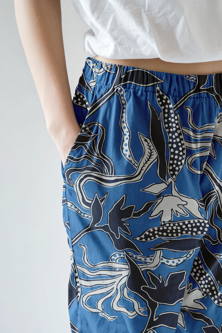 Pantalón Mujer Florales africanas azul CH