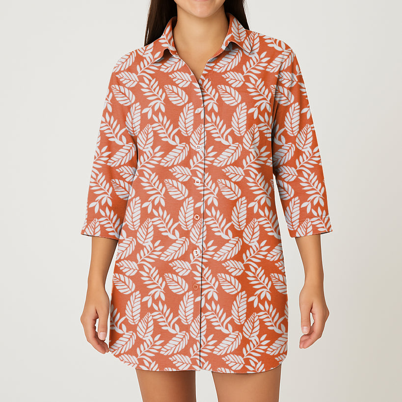 Camisón Mujer Follaje Naranja CH
