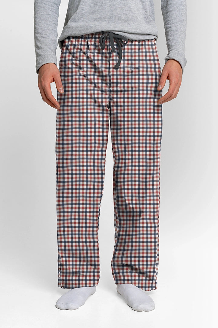 Pantalón Hombre Cuadros Azul Blanco Rojo TP