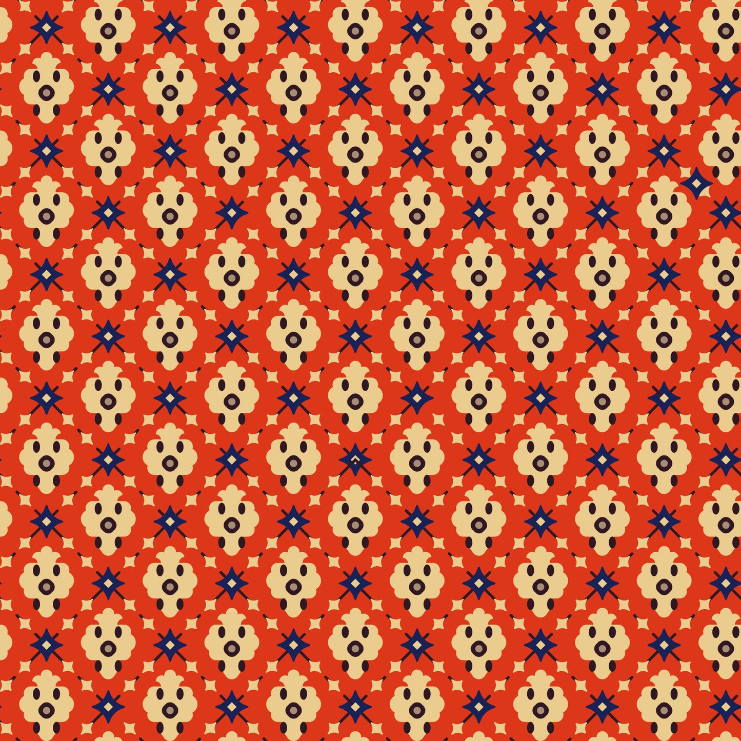 Pantalón Mujer Rombos Rojo Beige CH