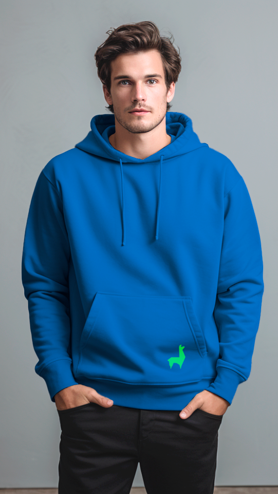 Saco con capota Unisex Llama Azul rey-verde neón