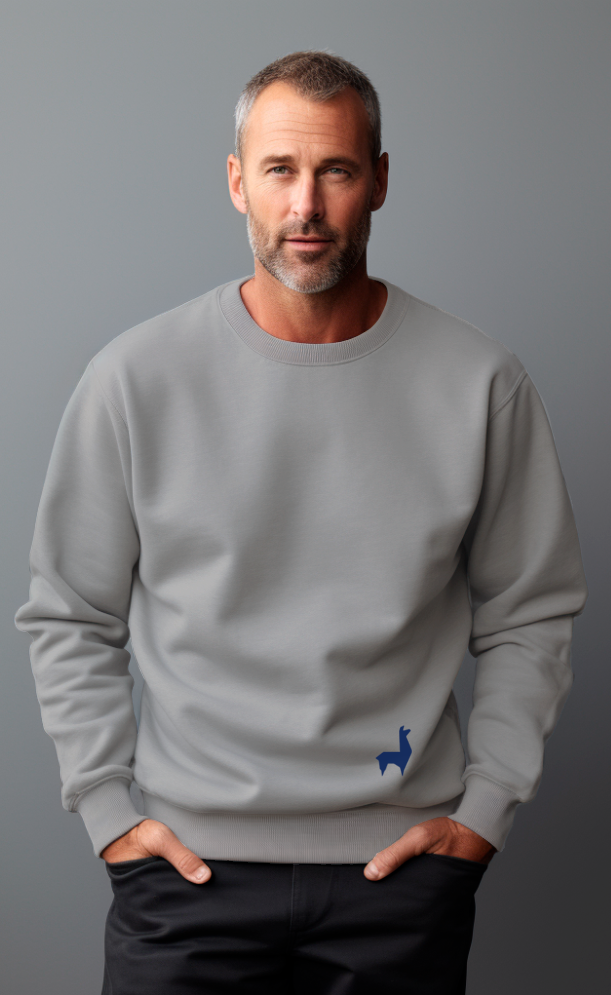 Saco redondo Unisex Llama Gris jaspe-azul oscuro