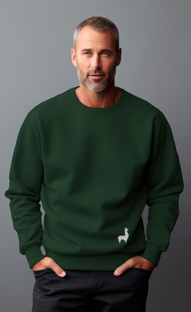 Saco Redondo Unisex Llama Verde Oscuro-blanco