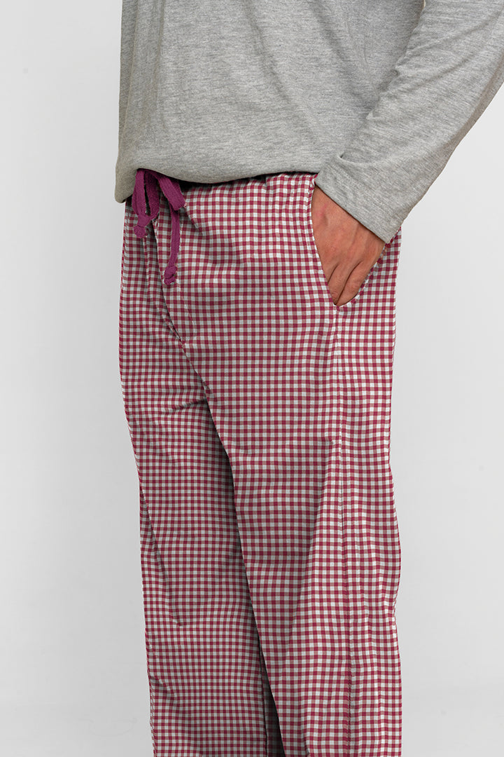 Pantalón Hombre Cuadros rojo blanco TP