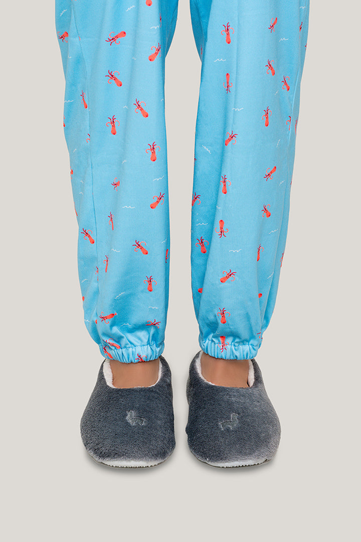 Pantalón Mujer Pulpos azul claro PD