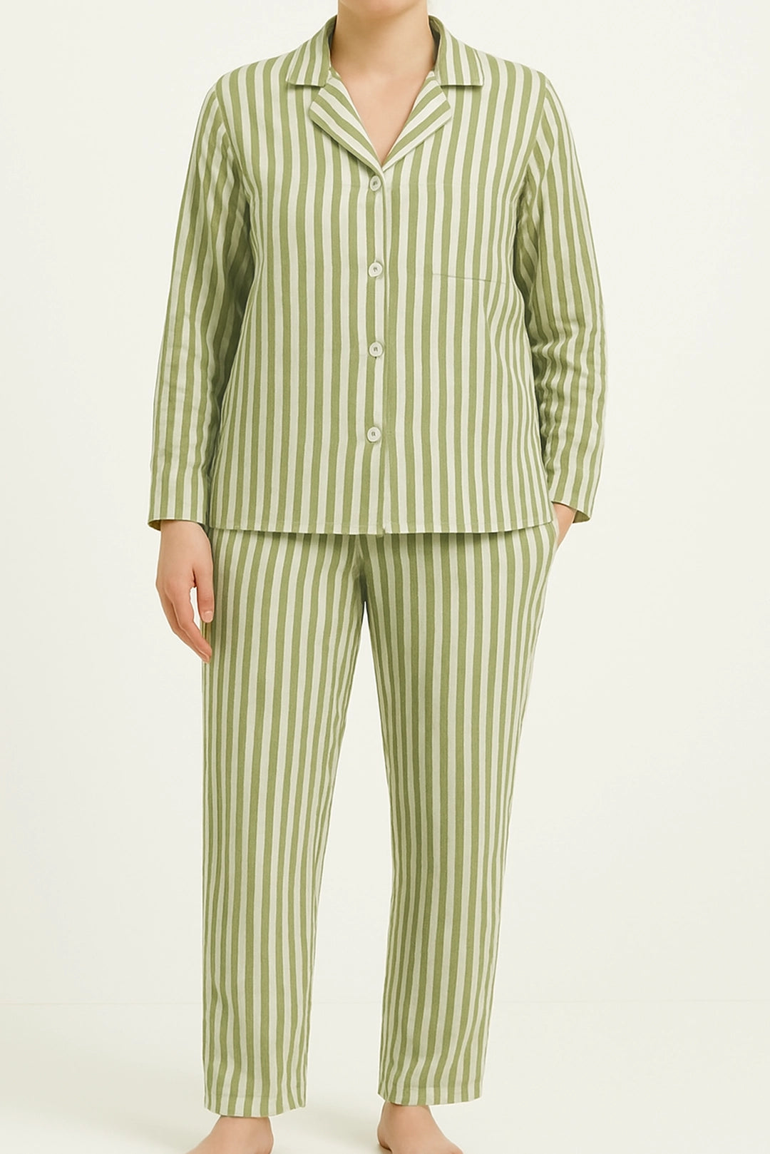 Completa pantalón Mujer Rayas blanco verde TP