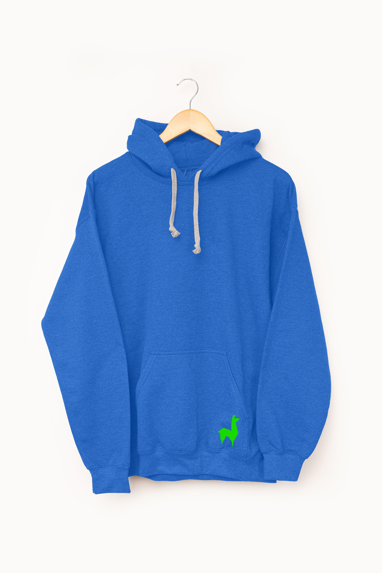Saco con capota Unisex Llama Azul rey-verde neón