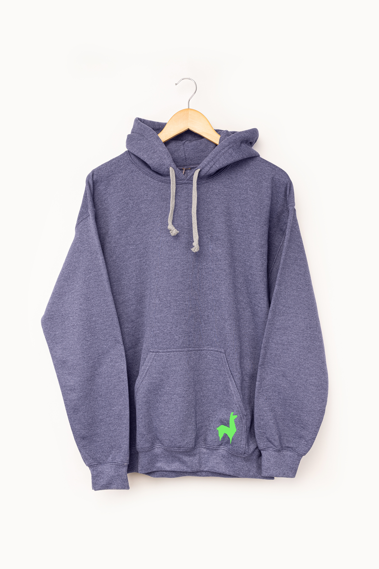 Saco con capota Unisex Llama Azul jaspe-verde neón