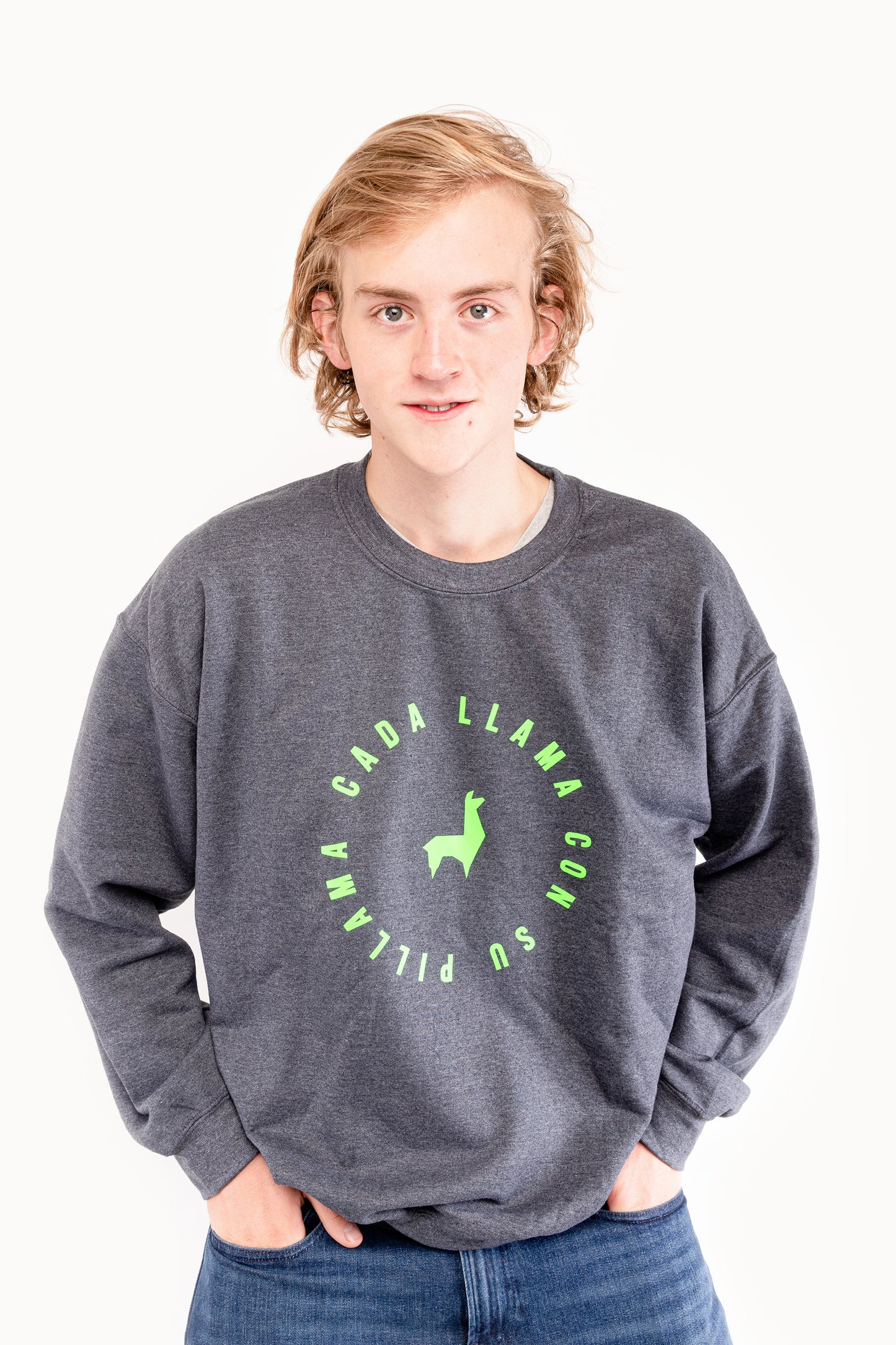 Saco redondo Unisex Circular Gris oscuro-verde neón