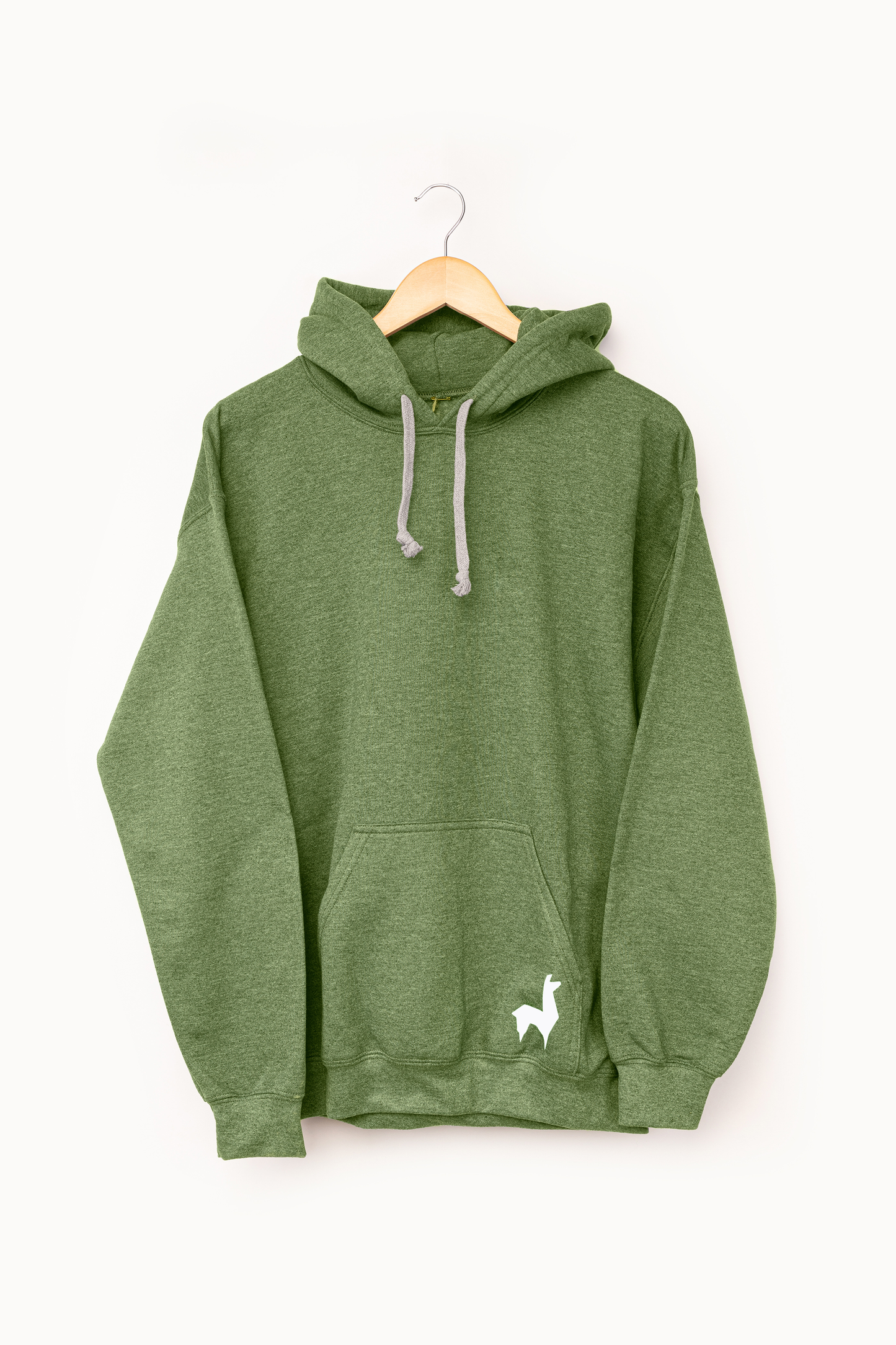 Saco con capota Unisex Llama Verde militar-blanco