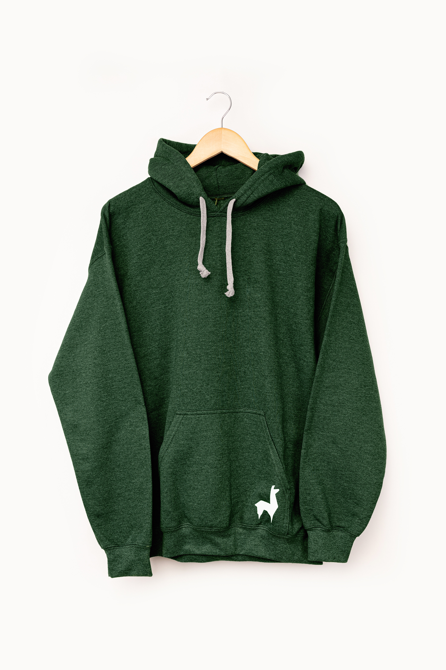 Saco con capota Unisex Llama Verde oscuro-blanco