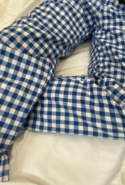 Pantalón Hombre Cuadros grandes azul rey blanco TP