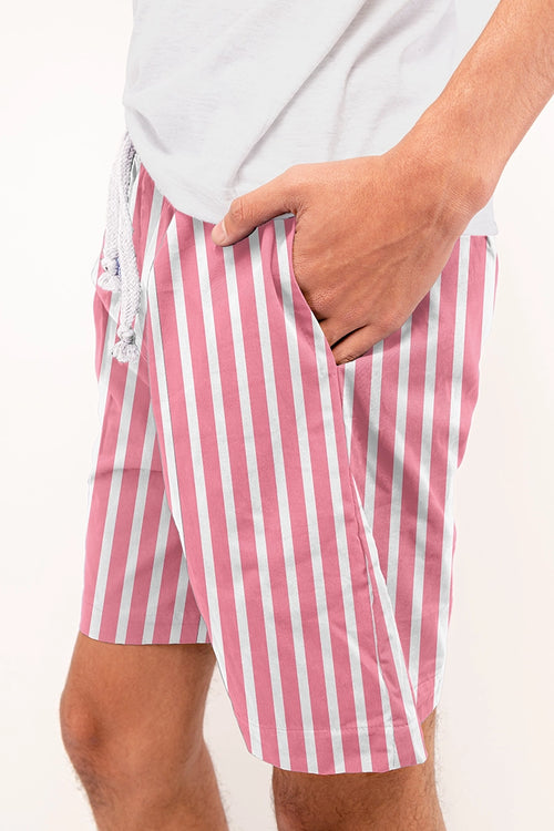 Bermuda Hombre Rayas salmón blanco TP