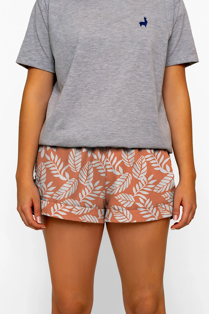 Bermuda Mujer Follaje Naranja CH