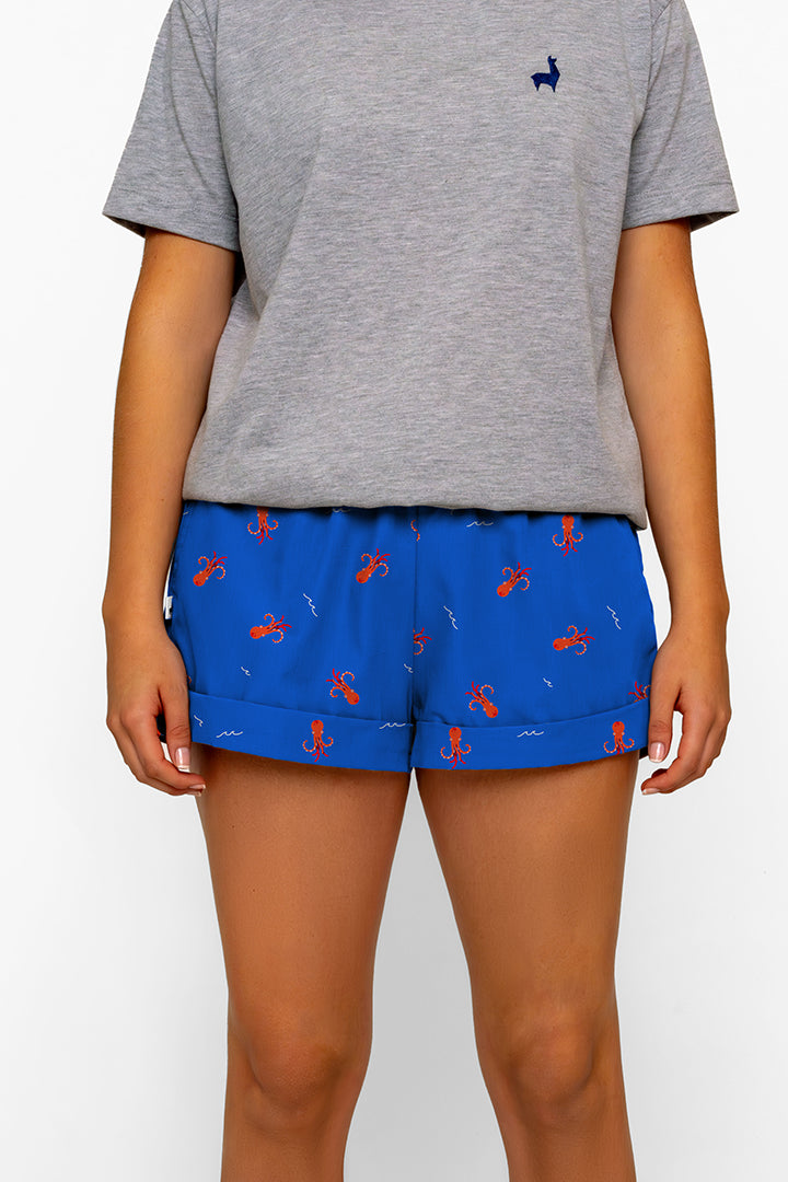 Bermuda Mujer Pulpos azul TP