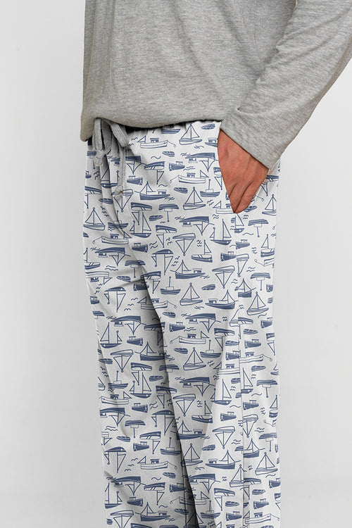 Pantalón Hombre Barcos azul blanco PD