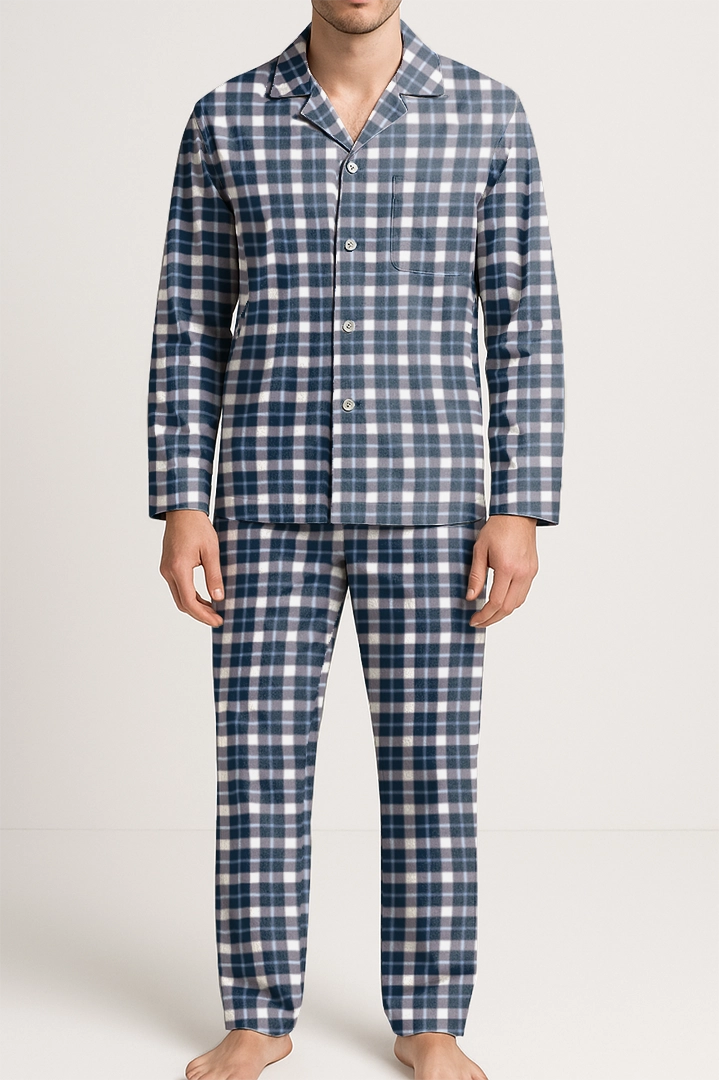 Completa pantalón Hombre Escocés azul claro azul oscuro blanco TP