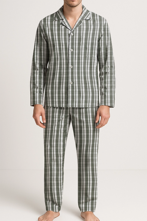 Completa pantalón Hombre Escocés blanco verde TP