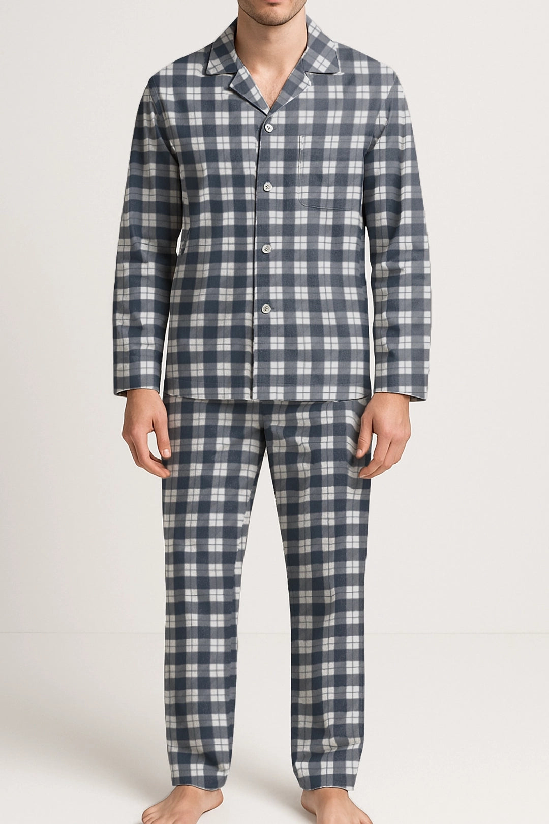 Completa pantalón Hombre Escocés azulgris blanco LE