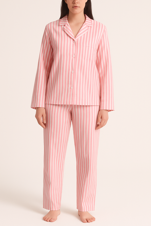 Completa Pantalón Mujer Rayas salmón blanco TP