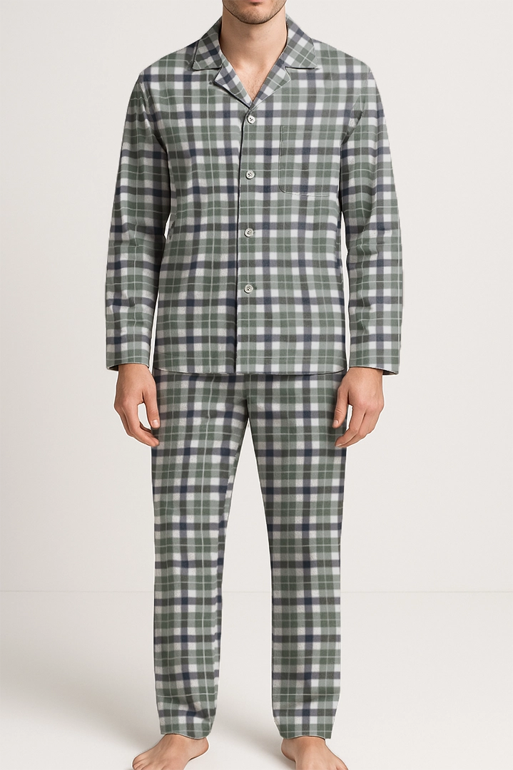 Completa pantalón Hombre Escocés azul blanco negro verde LE