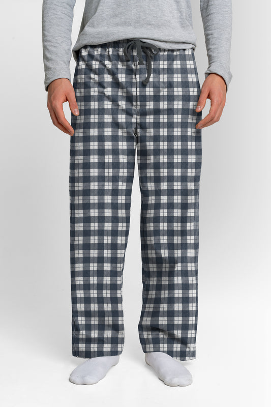 Pantalón Hombre Escocés Azulgris Blanco LE