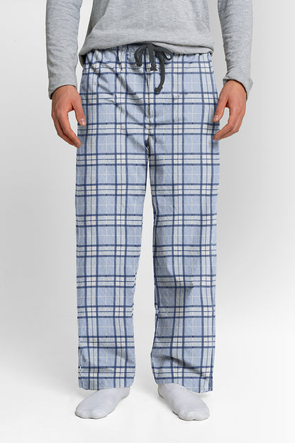 Pantalón Hombre Escocés Azul claro azul oscuro LE