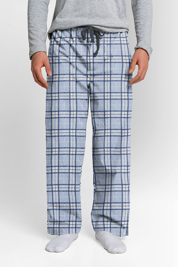 Pantalón Hombre Escocés Azul claro azul oscuro LE