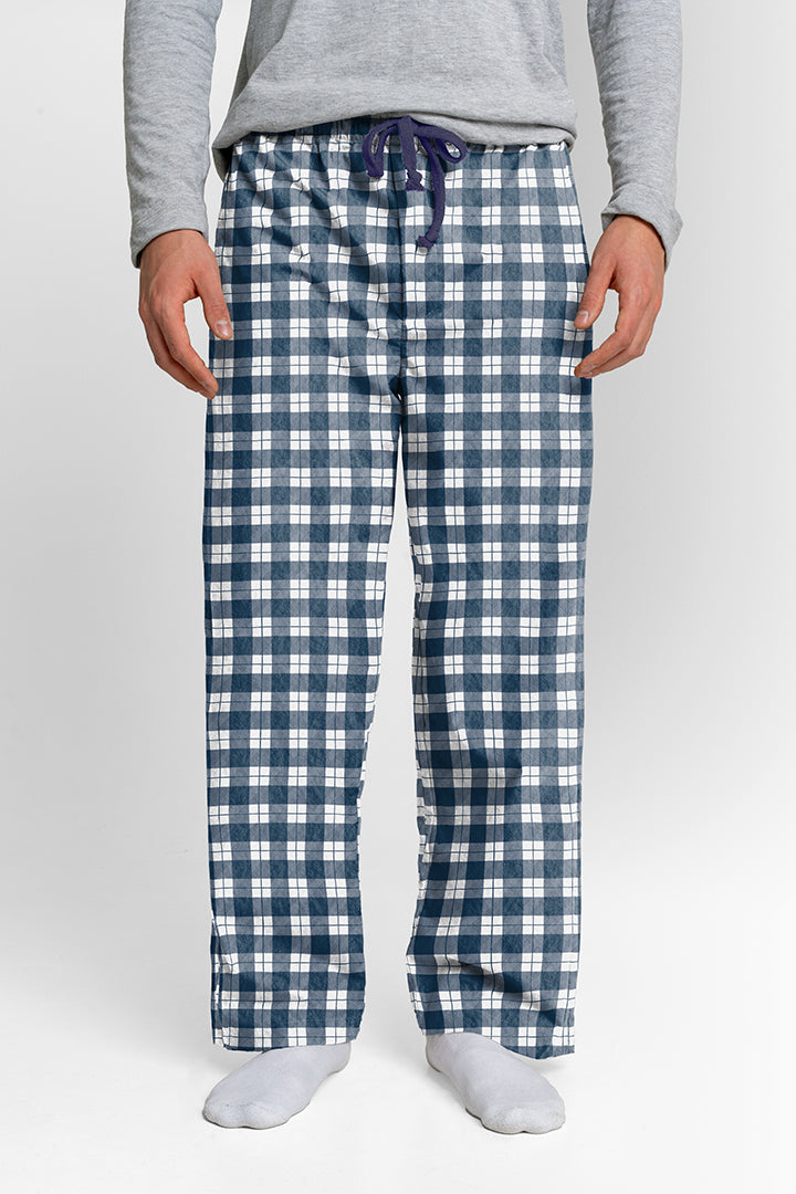 Pantalón Hombre Escocés Azul blanco LE