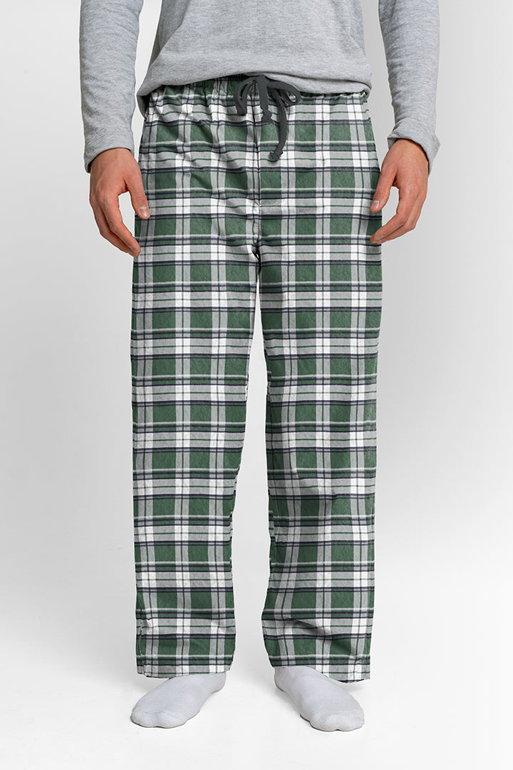 Pantalón Hombre Escocés verde blanco LE