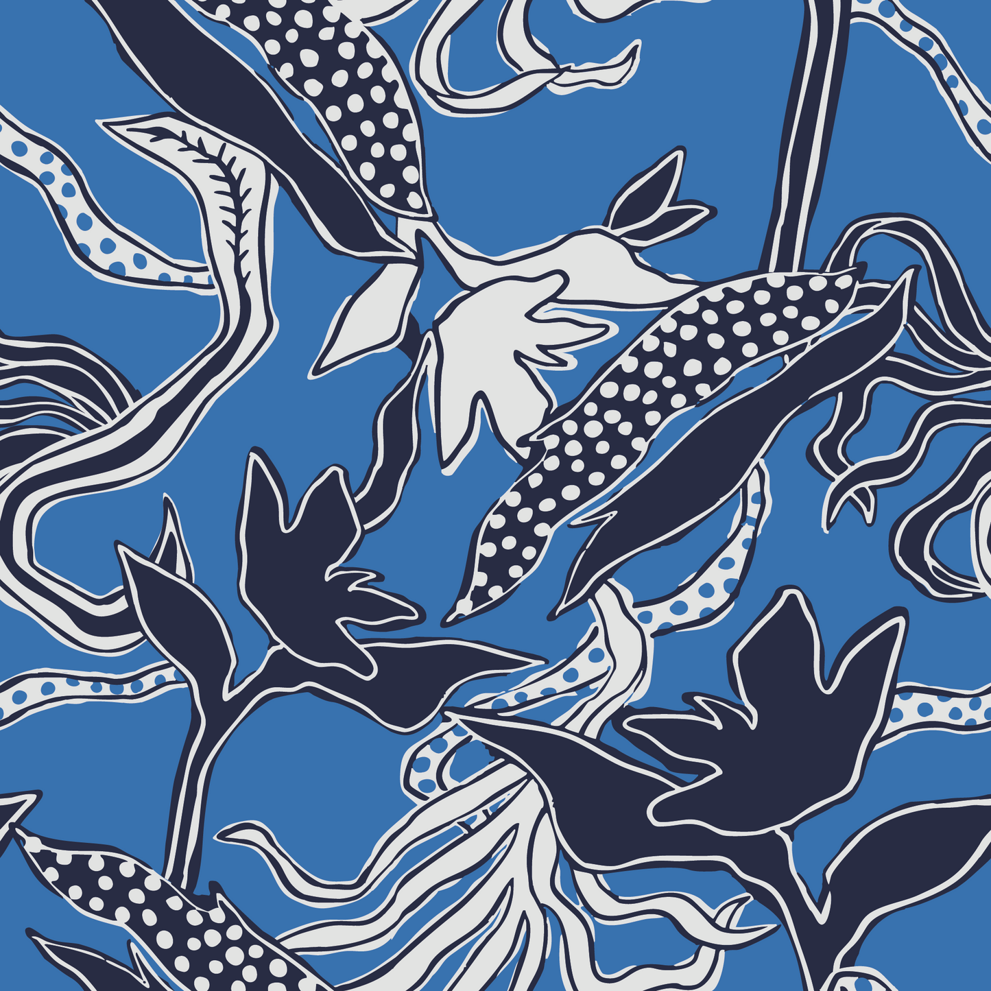 Camisón Mujer Flores africanas azul CH
