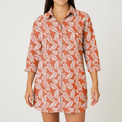 Camisón Mujer Follaje Naranja CH