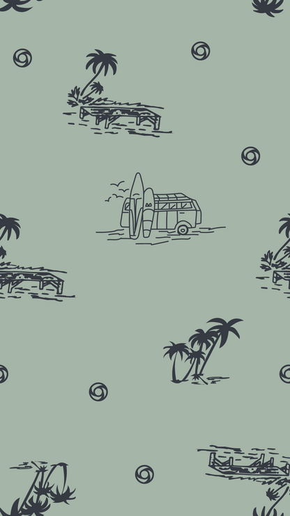 Pantalón Hombre Isla de surf verde TP