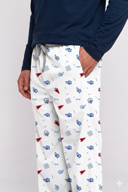 Pantalón Hombre Osos Play Blanco Azul TP