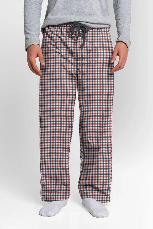 Pantalón Hombre Cuadros Azul Blanco Rojo TP