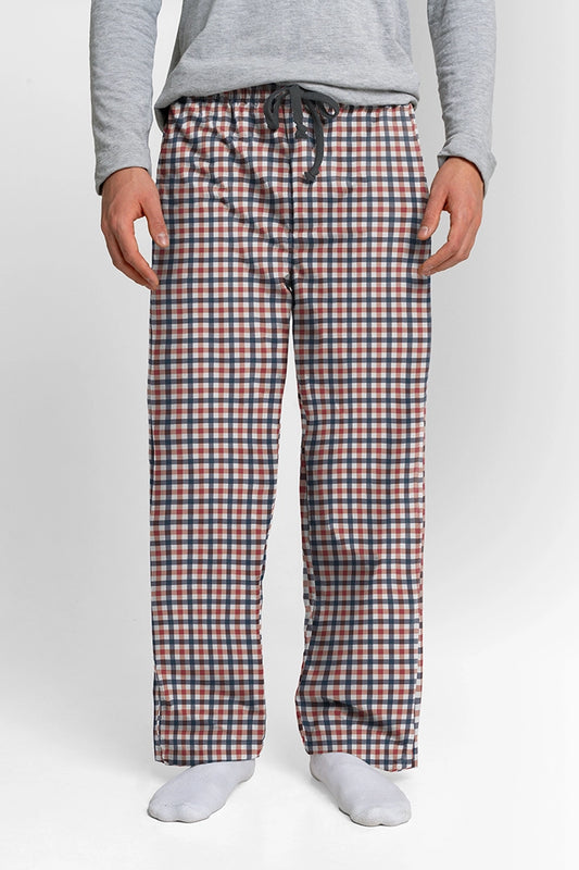 Pantalón Hombre Cuadros Azul Blanco Rojo TP