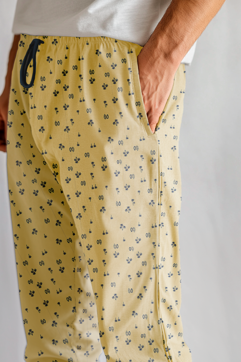 Pantalón Hombre Palmeras y botes amarillo TP
