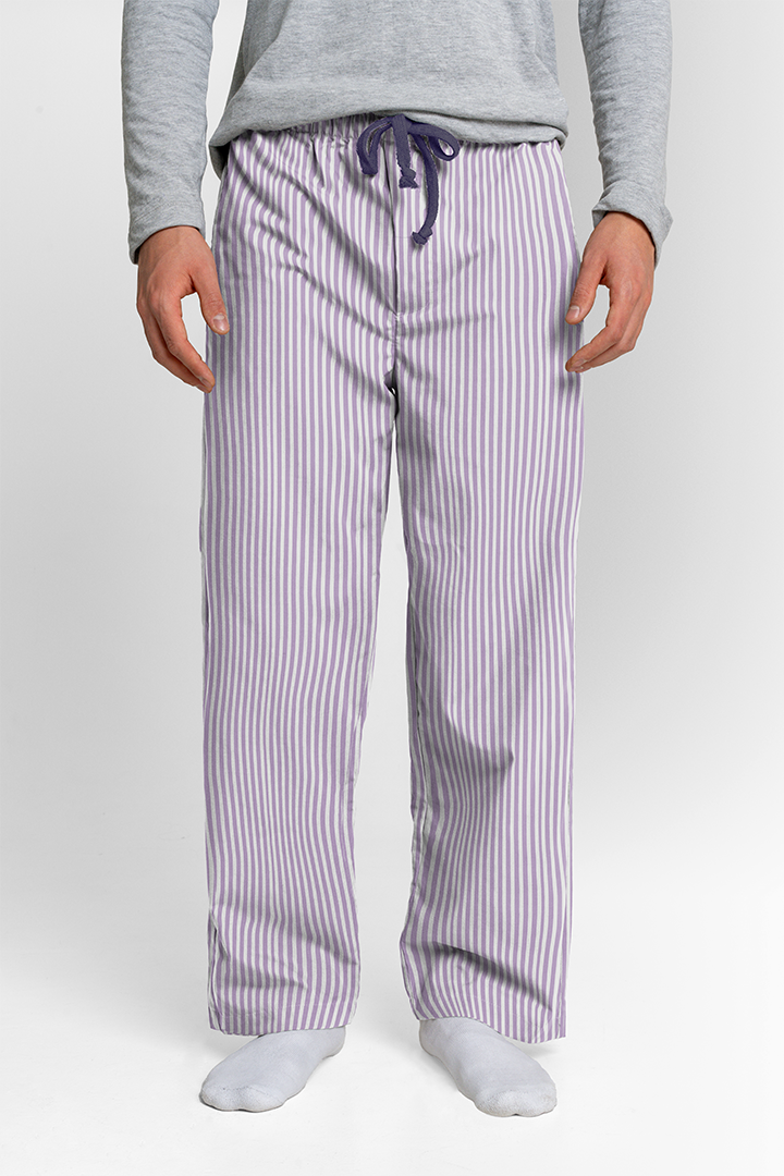 Pantalón Hombre Rayas morado blanco TP