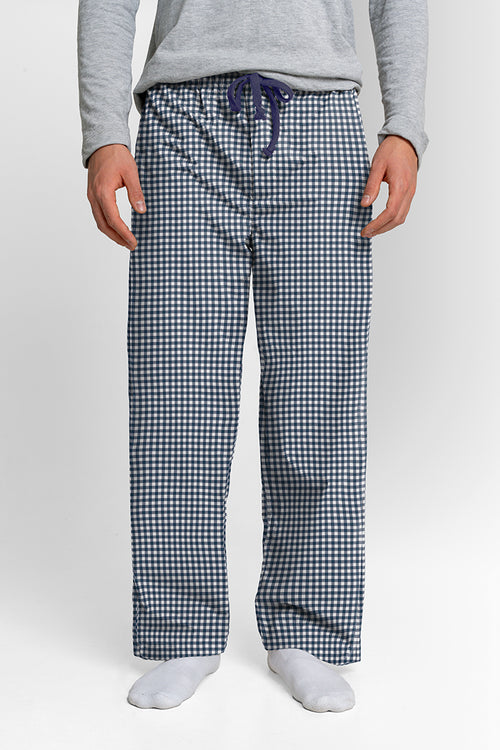 Pantalón Hombre Cuadros azul oscuro blanco TP