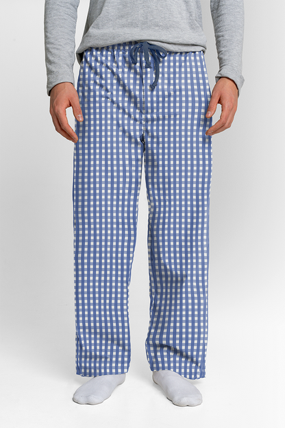 Pantalón Hombre Cuadros grandes azul rey blanco TP