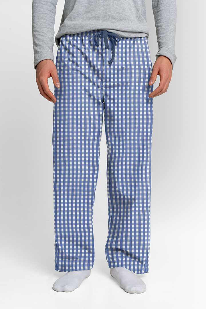 Pantalón Hombre Cuadros grandes azul rey blanco TP
