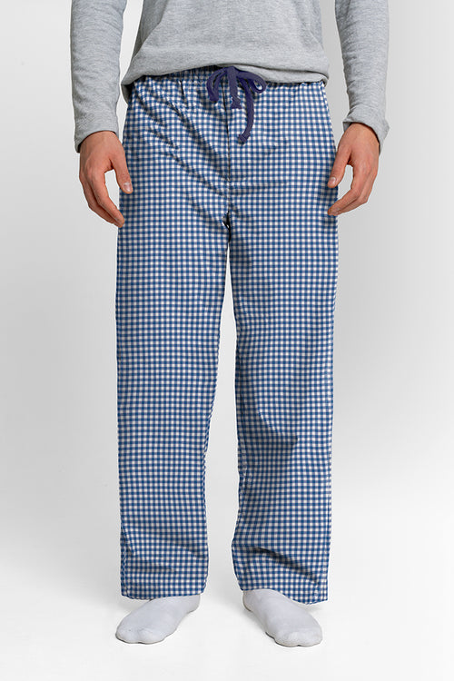 Pantalón Hombre Cuadros Azul Rey Blanco TP