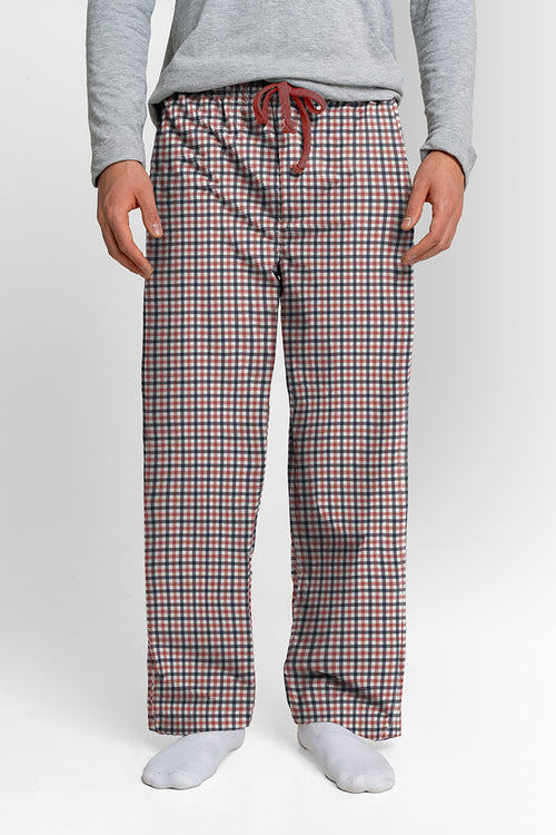 Pantalón Hombre Cuadros blanco azul rojo TP