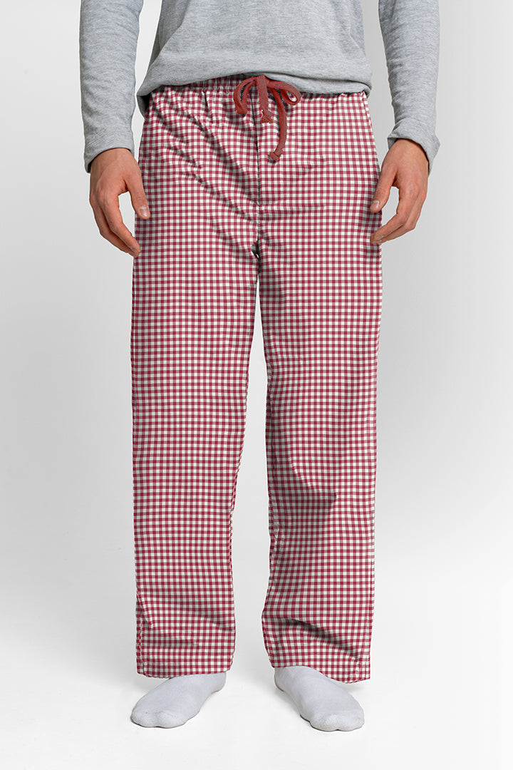 Pantalón Hombre Cuadros rojo blanco TP