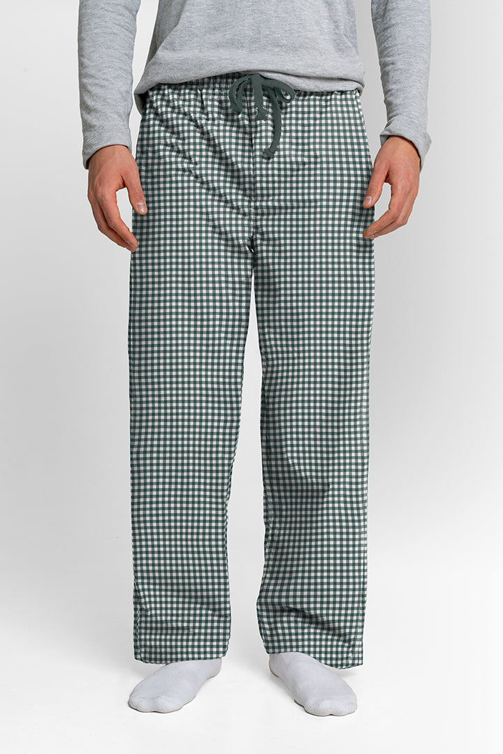 Pantalón Hombre Cuadros verde blanco TP