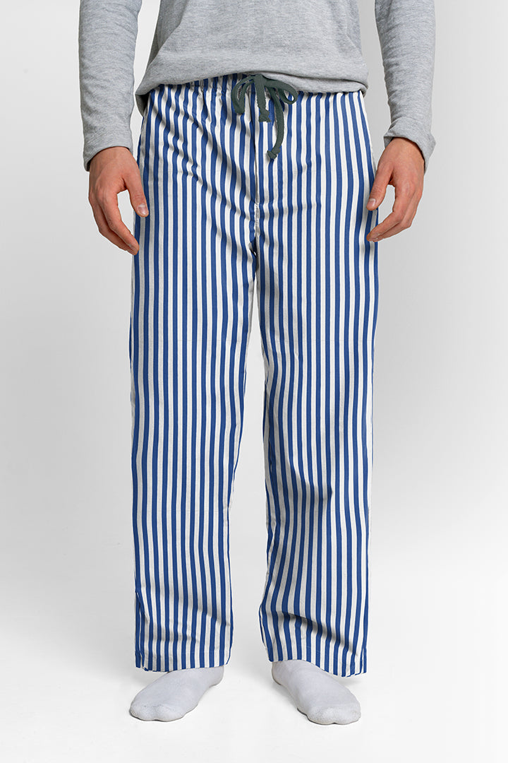 Pantalón Hombre Rayas gruesas azul rey blanco TP
