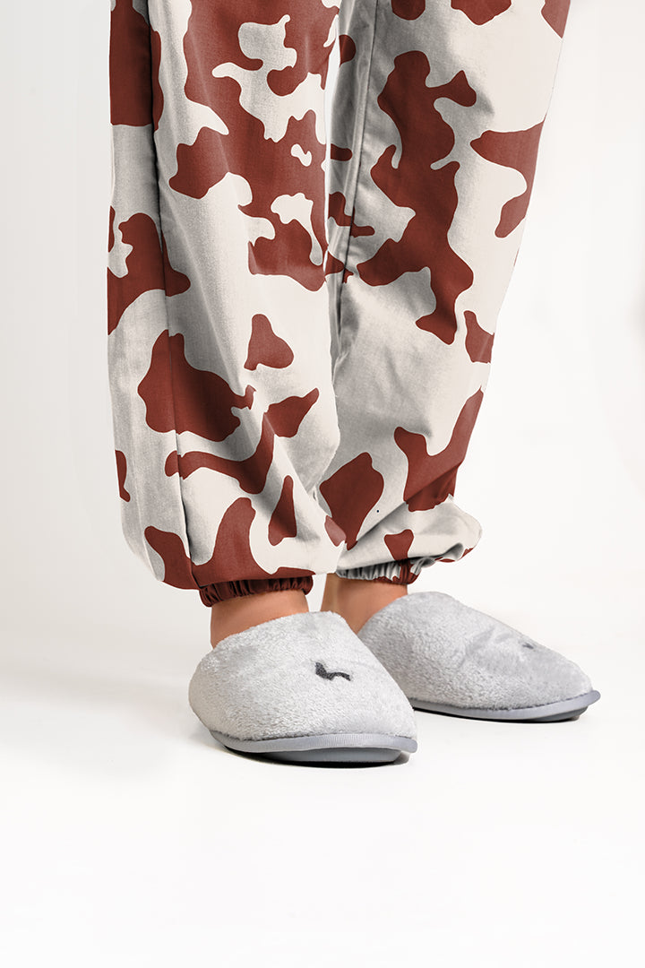 Pantalón Mujer Manchas grandes vinotinto y beige CH