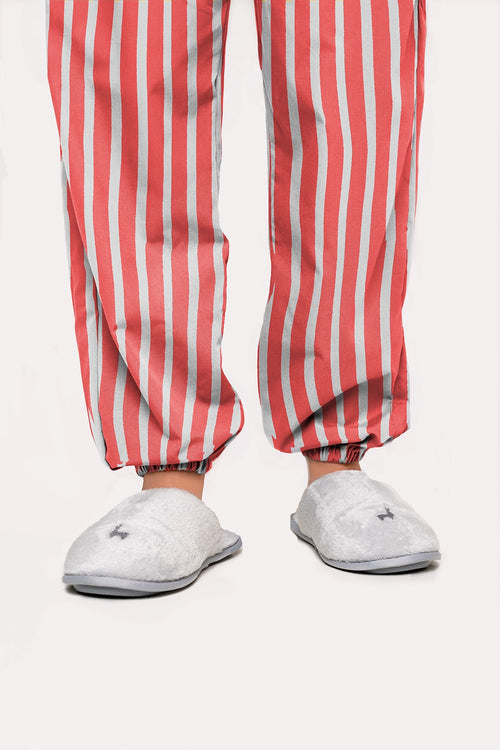 Pantalón Mujer Blanco rayas rojas TP