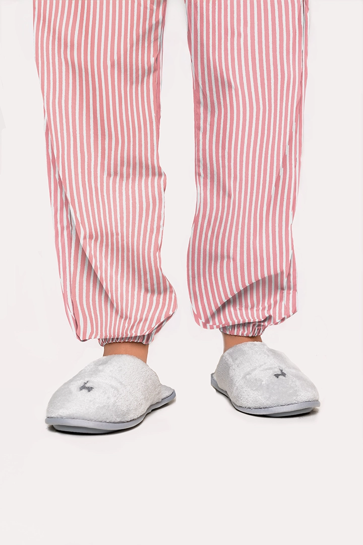 Pantalón Mujer Rayas salmón blanco TP